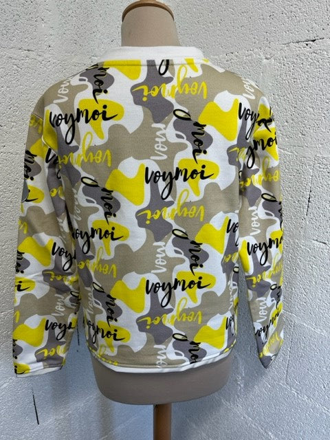 PULL IMPRIME CAMOUFLAGE JAUNE