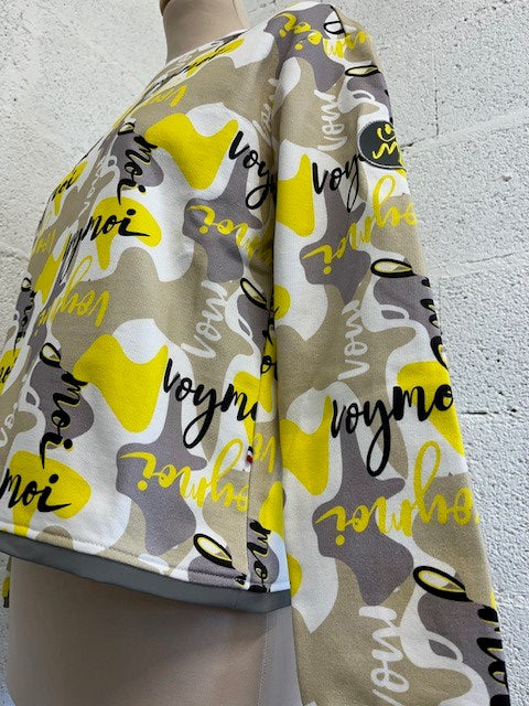 PULL IMPRIME CAMOUFLAGE JAUNE