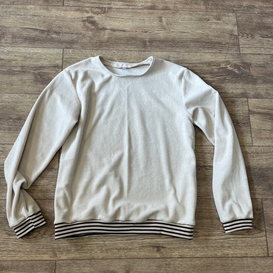 Pull velour beige Broderie phosphorescente