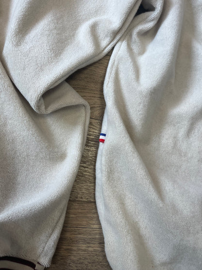 Pull velour beige Broderie phosphorescente